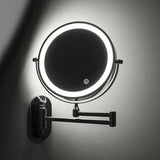 Wall Folding Makeup HD Mirror Double Side Fill Light Magnifying USB Charging Led Tricolor Dimming Bathroom Cosmetic Mirrors