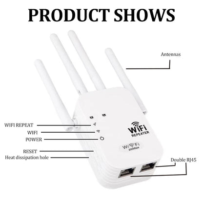 OPTFOCUS 2.4G WiFi Repeater 2LAN 300Mbps repetidor of signal booster wifi amplificador range repeater wireless access point AP