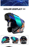 BLD Modular Motorcycle Full Face Helmet ECE Flip-up Double Anti-Fog Visor Purple Bird Sport Design In Stock Adult Men and Women