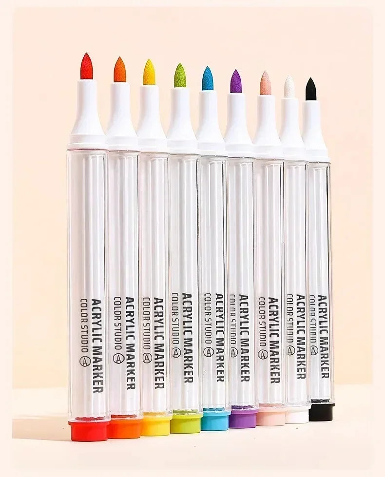 9/144 Colors Acrylic Paint Art Marker Pen DIY Painting Drawing for Card Ceramic Stone Mug Glass Fabric Clothes Art Supplies