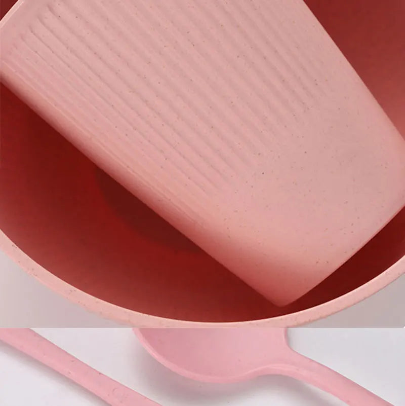36pcs Plate Sets Wheat Straw Eco-Friendly Ramen Bowl Tableware Dinner Dishes Set Camping Tableware Set With Knife Fork Spoon