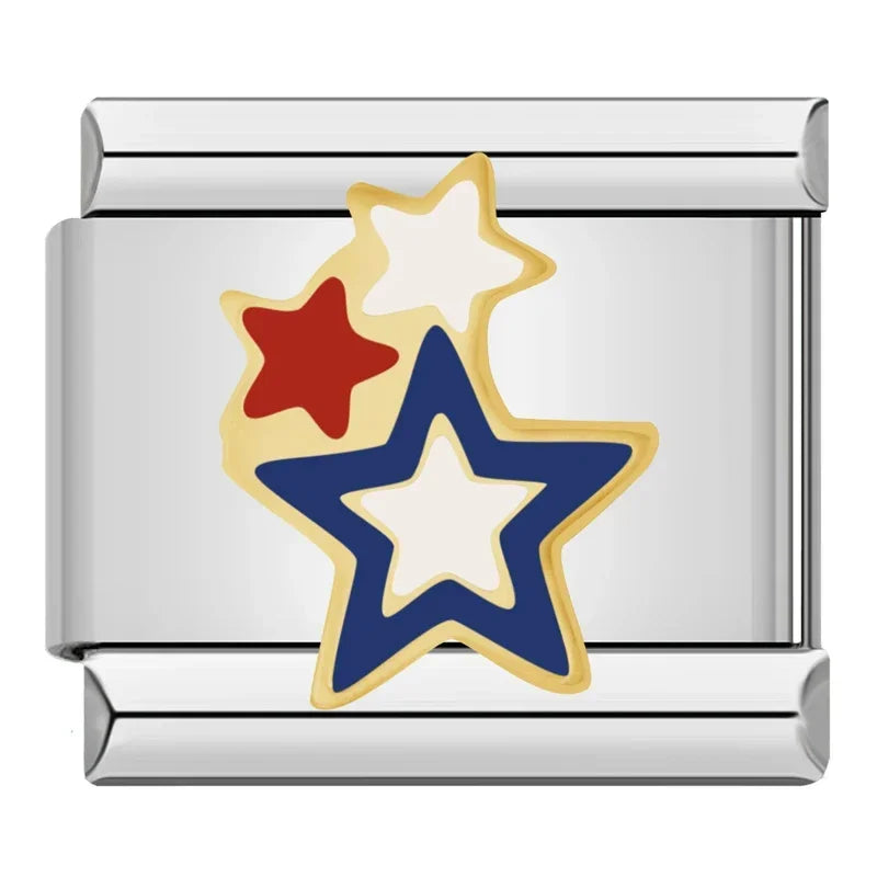 Hapiship 2024 estrela feminina universo planetário italiano encantos links contas caber 9mm pulseira de aço inoxidável diyjóias presente zh028