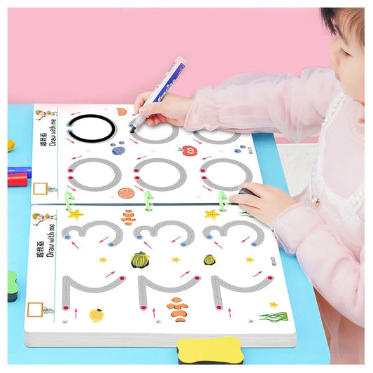 Children Montessori Drawing Toys Pen Control Training Color Shape Math Match Game Set Toddler Learning Educational Toys for Kids