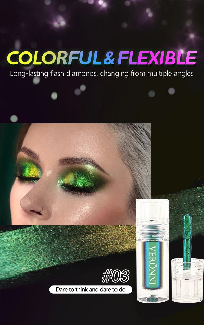 Chrome Shifting Pigments Chameleon Liquid Eyeshadow Shiny Long Lasting Multichrome High Eyeshadow Liquid Eye Makeup Art Cosmetic