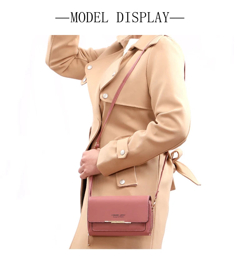 Nuevos bolsos de piel sintética para mujer, multifuncionales, de gran capacidad, tipo bandolera, a la moda, para teléfono