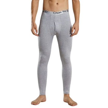 Thermal Underwear Men Thin Fleece Leggings Elastic Underpants Solid Color Render Pants Slim Men Clothing Soft