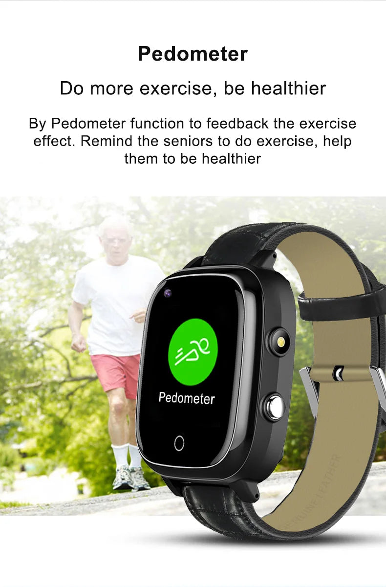 Smart Watch for Elderly Fall Detection GPS Positioning 4G SIM Card SOS Phone Call Heart Rate T