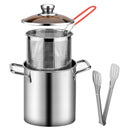 Deep Frying Pot Stainless Steel Fryer Pan Fry Pot with Basket and Lid Food Grade Deep Fryer Chicken Fried Chicken Cooking Tools