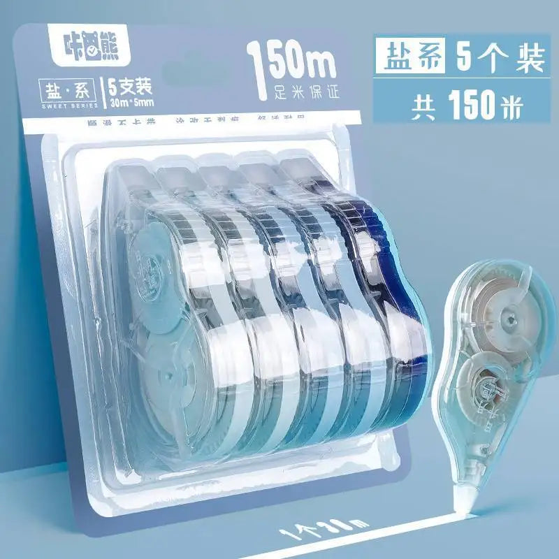 5/6PCS Permanent Adhesive Tape Correction Tape Roller Set Smooth Compact Design with No Drying Time Adhesive Grooves for School