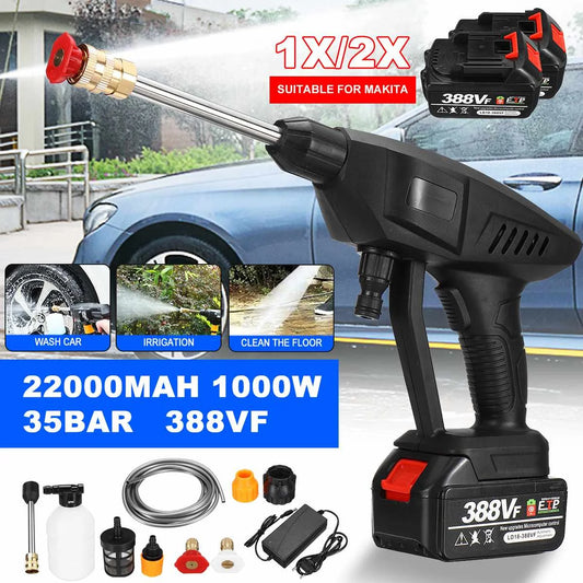 Pulverizador de alta presión inalámbrico de 35 bar y 3000 W, lavadora a vapor para coches, suministros para pistola de lavado de coches, máquina de limpieza para generador Makita