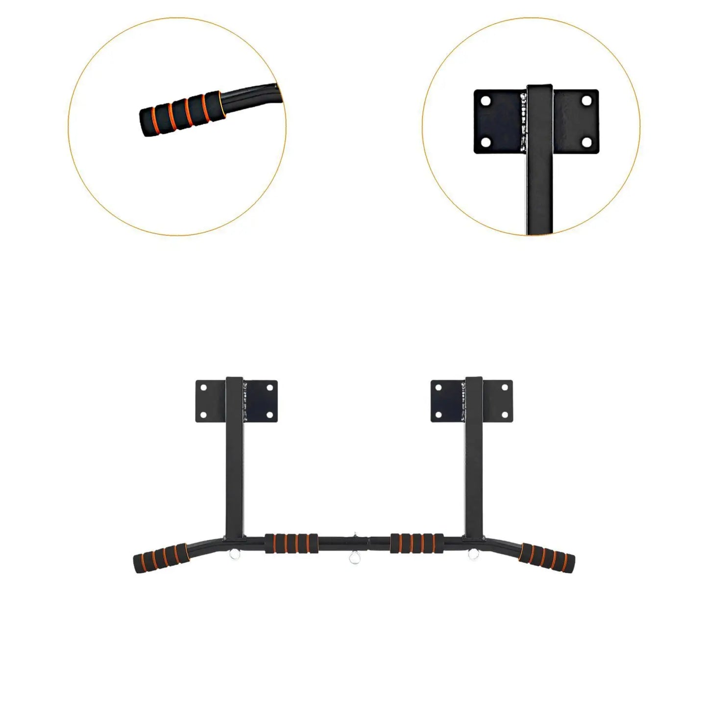 Wall Mount Chin-up Bar Non-slip Dip Bar for Indoor Upper Body Workout Adults