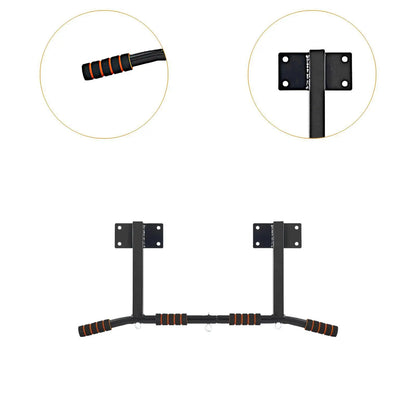 Wall Mount Chin-up Bar Non-slip Dip Bar for Indoor Upper Body Workout Adults