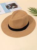 Hat, male, summer vacation, beach hat, English style, wide-brimmed sun hat, sun-shading hat, Panama straw hat, female