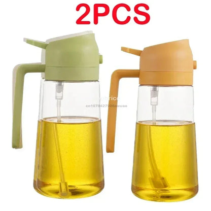 2 in1 Oil Spray Bottle Plastic Kitchen Barbecue Cooking Olive Oil Dispenser Oil Jar Baking Vinegar Soy Sauce Spray Container