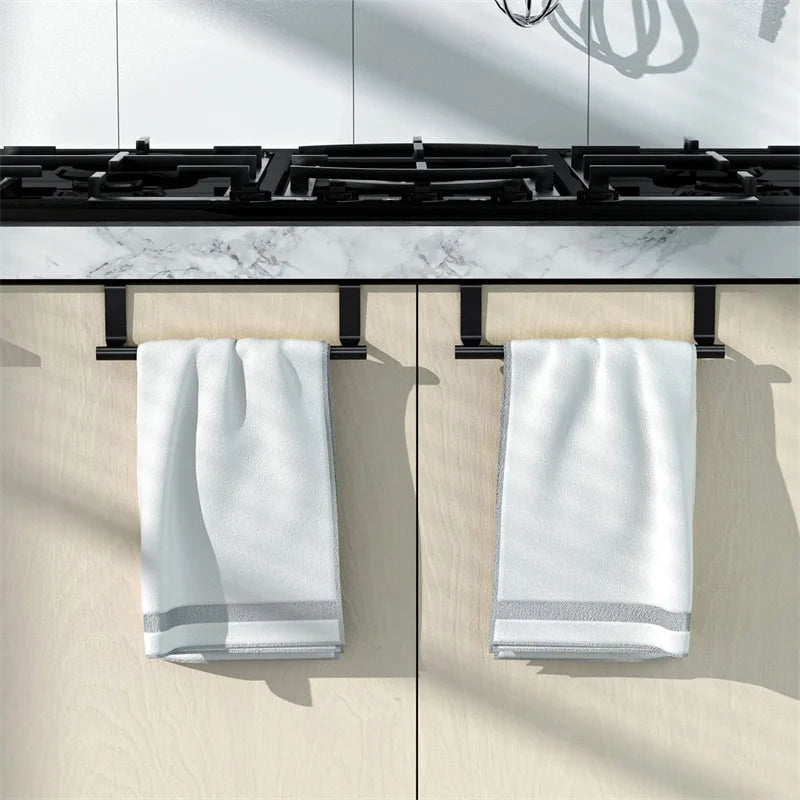 Estante para trapos de cocina y baño de acero inoxidable, colgador de paños de cocina, toallero de un solo poste, soporte colgante para puerta trasera.