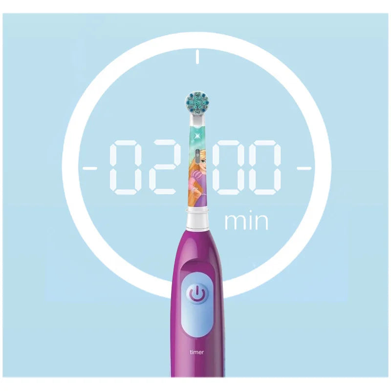 Oral B Electric Toothbrush Children Rotary Clean Soft Bristle 2 Min Timer Waterproof Teeth Brush with Replacement Brush Refill