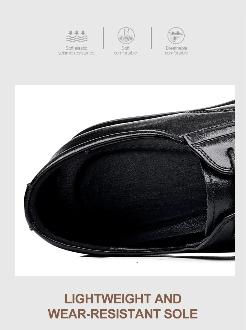 3/6/8 CM Elevator Shoes Men Dress Shoes Black Soft Leather Men Heightening Formal Shoes Casual Business Men Oxfords Suit Shoes