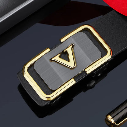 Men's automatic buckle belt casual cowhide belt personalized versatile belt