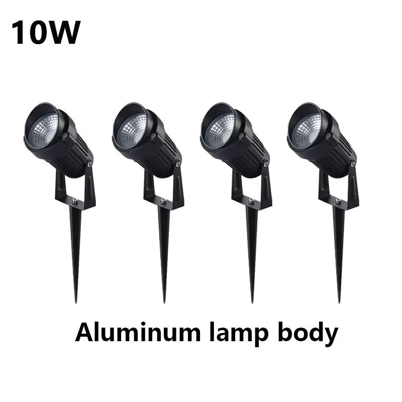 Iluminação led para jardim, 3w, 5w, 10w, 15w, área externa, lâmpada para gramado, à prova d'água, terraço, decoração de jardim, caminho, holofotes, ac220v, 110v, dc12v