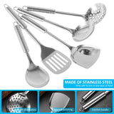 Juego de utensilios de cocina de 5 uds, cucharas de acero inoxidable, espátula con mango ergonómico, utensilios de cucharas lavables resistentes