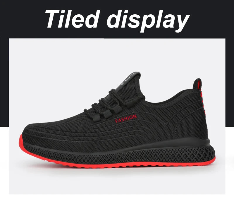 Manlegu Air Mesh Steel Toe Work Shoes Breathable Working Shoes Women Man Safety Shoes Lightweight Puncture-Proof Safety Boots