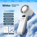 KINSCOTER Portable Air Cooling Turbo Fan 3600mAh 100 Wind Speeds Adjustable Outdoor Foldable Student Handheld Fan with Lanyard