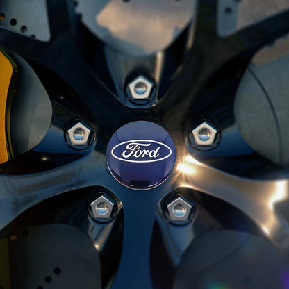4 X 54MM Wheel Centre Caps Set Hub Centre Rim Cover Badge Blue Center Wheel Cap Kit For Ford Most Models Focus Fiesta Ka Kuga