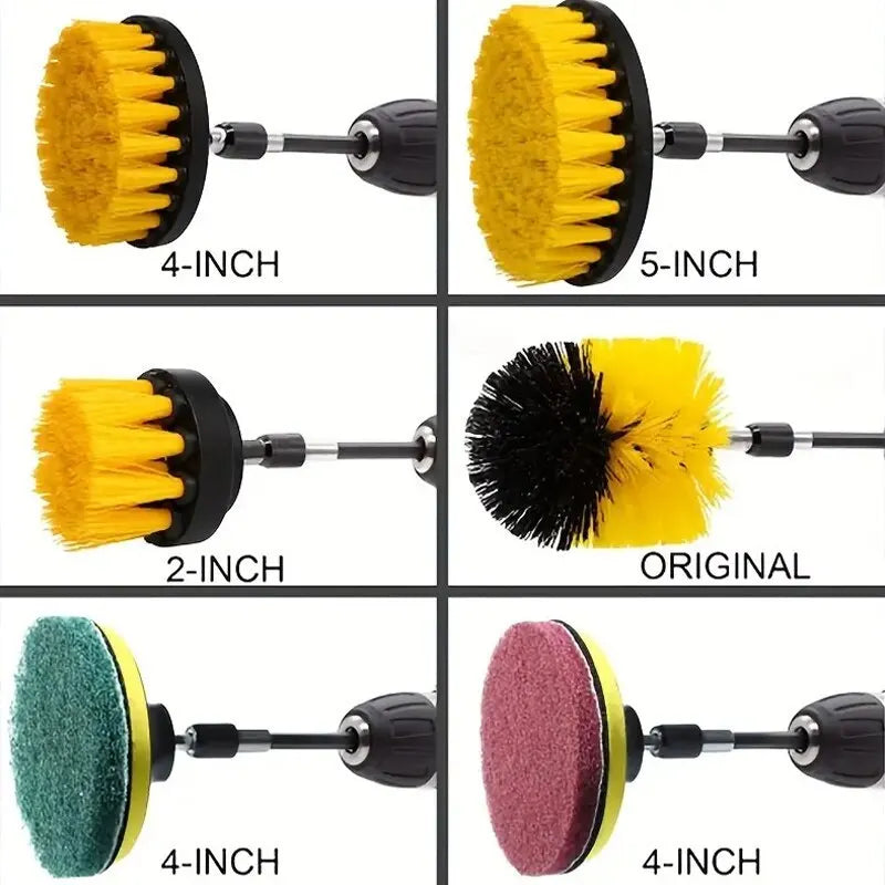 Kit de 12 o 4 cepillos para taladro eléctrico, cepillo de limpieza para alfombras, vidrios, coches, cocinas, baños, herramientas de limpieza del hogar. 