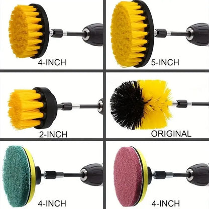 Kit de 12 o 4 cepillos para taladro eléctrico, cepillo de limpieza para alfombras, vidrios, coches, cocinas, baños, herramientas de limpieza del hogar. 