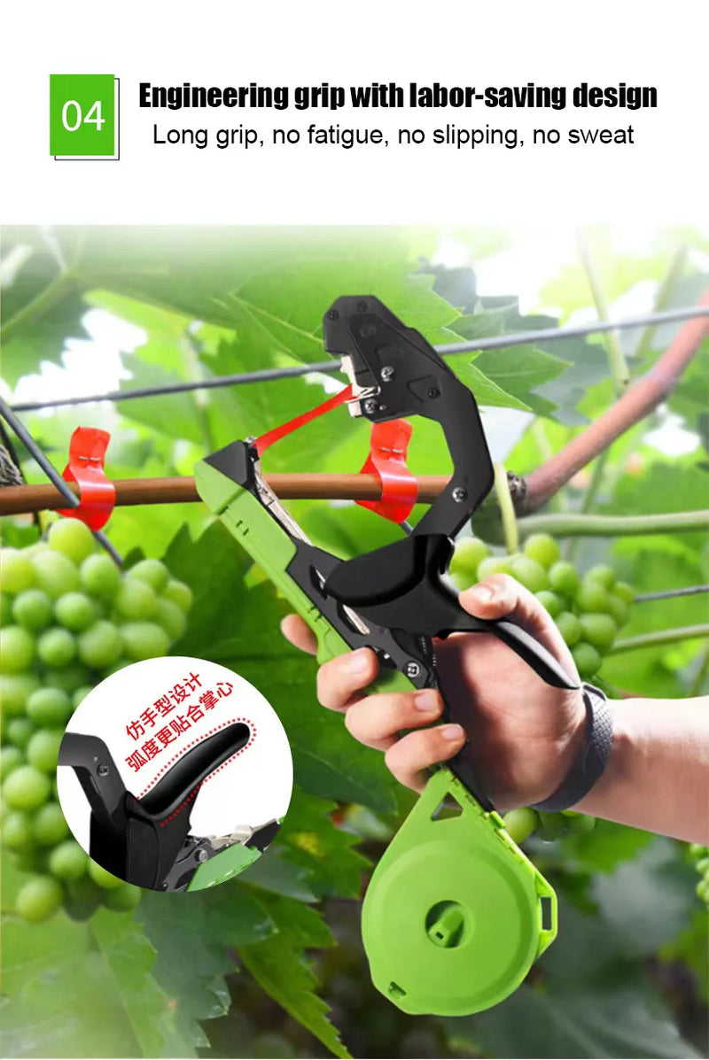 New Tying Machine Plant Garden Plant Tapetool Tapener +5 Rolls Tape Set for Vegetable Grape Tomato Cucumber Pepper Flower