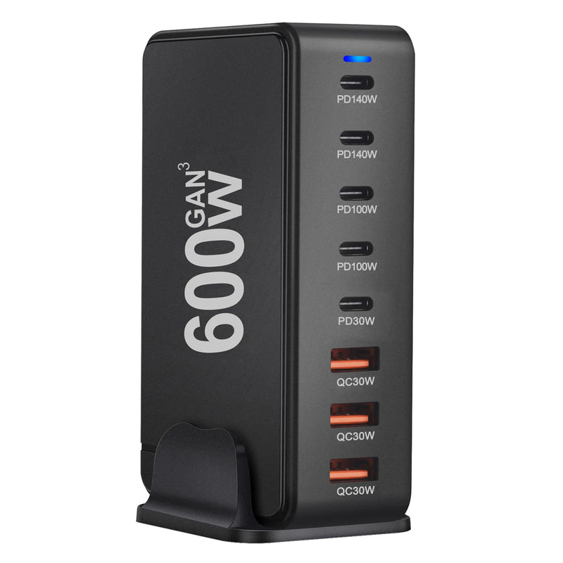 NEW 600W Gan Fast Charge 3.0 USB Type C Fast Charger Mobile 8-port 5C3A PD Charger  Convenient To Carry Tablet Charger