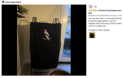 Black Bird Cage Shading Cover, Large Universal, Blackout, Breathable Parrot Cage, Good Night Covers