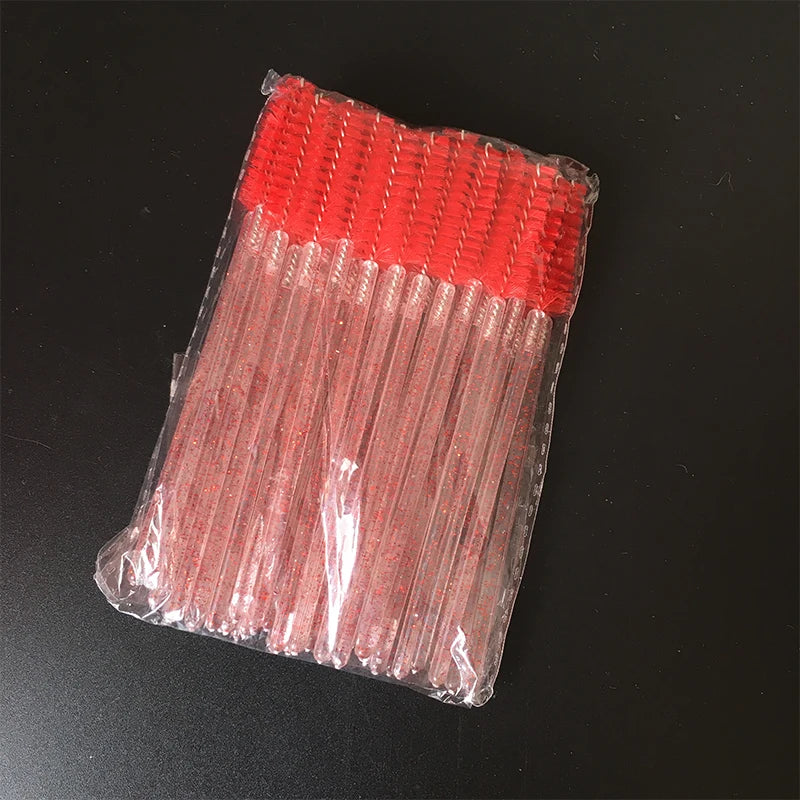 New style 50Pcs Disposable Crystal Eyelash Brush Eyelashes Lift Lifting Curler Eye Lash Extension Graft Brush Tool Accessories
