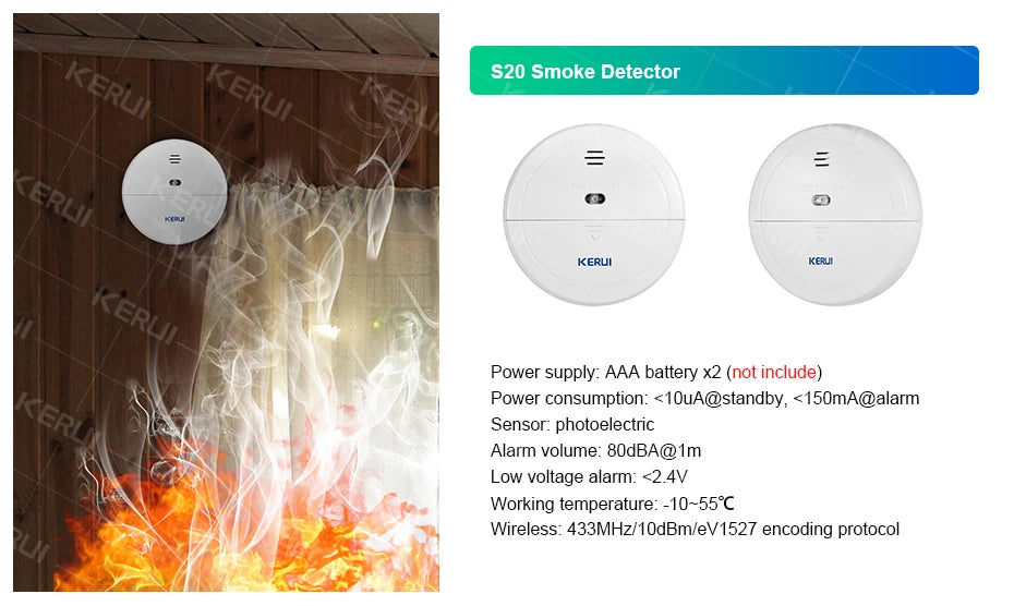KERUI WIFI GSM Alarm System Kit W202 Home Security Protection Tuya Smart Support Alexa with Motion Detector Door Opening Sensor