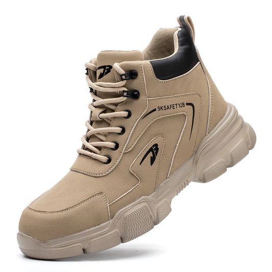 Steel Toe Safety Shoes Men, Anti-Puncture Anti-Smash Non Slip Industrial Work Boots Lightweight Kevlar-Midsole Protective Shoes