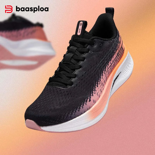 Baasploa Women's Professional Running Shoes Outdoor Carbon Plate Non-Slip Sports Shoes Female Casual Breathable Jogging Sneakers