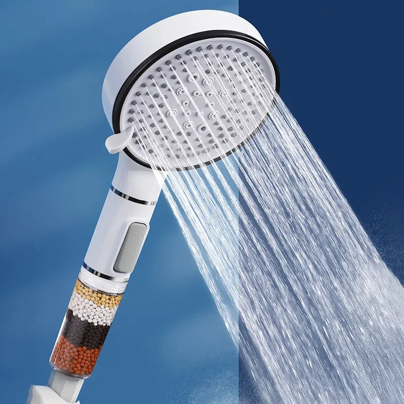 5 modos de cabeça de chuveiro anti calcário filtro higiênico remover calcario titular alça chuvas spa mangueira conjunto para acessórios do banheiro