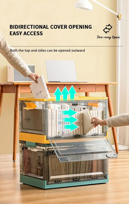 1pc Foldable Storage Trunk Open Storage Box Transparent Storage Box Home Wardrobe Clothes Organizer Large Capacity Clear Plastic