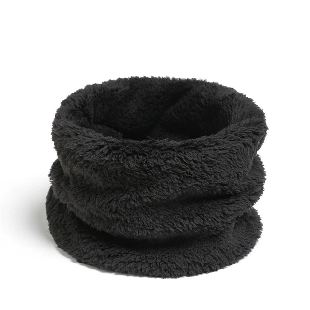 Bufanda de cachemira de color cálido con forma de anillo para invierno, de felpa sólida, gruesa, para deportes al aire libre, para hombres, mujeres y niños, con máscara facial completa y silenciador. 