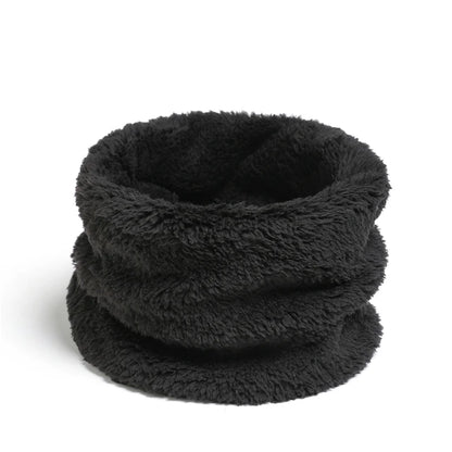 Bufanda de cachemira de color cálido con forma de anillo para invierno, de felpa sólida, gruesa, para deportes al aire libre, para hombres, mujeres y niños, con máscara facial completa y silenciador. 