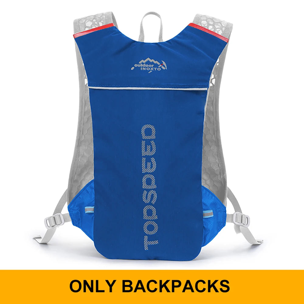 Mochila ultraligera de 5 l para correr en senderos al aire libre, chaleco de hidratación para correr, bolsa transpirable para ciclismo de maratón, botella de agua de 500 ml.