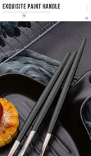 30pcs Black Dinnerware Set Stainless Steel Steak Knife Fork Coffee Spoon Teaspoon Flatware Dishwasher Safe Kitchen Tableware Set