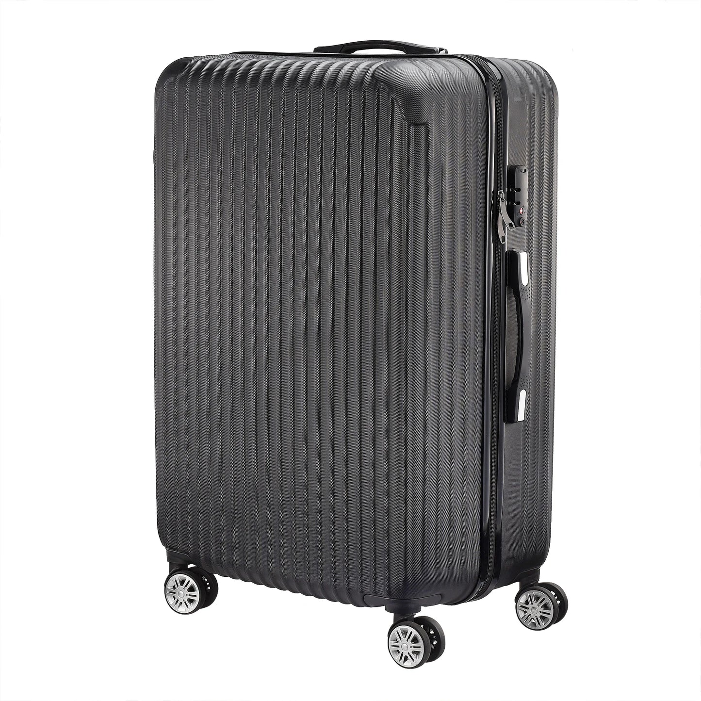 Anajqaqia 3 Pieces Suitcase Set, Hard-Shell Luggage Set Made of ABS, with  Combination Lock Hand and Telescopic Handle, Black