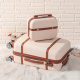 Rolling Luggage Set Women's Fashion Combination Lock Travel Suitcase Set Universal Cosmetic Bag Retro 2-Piece Trolley Luggage Set