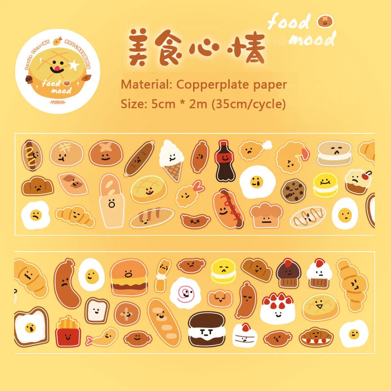 1Pc Sign In Mood Series Washi Tape Kawaii Paper Decorative Collage Adhesive DIY Scrapbooking Hand Made Masking Child Stationery