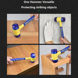 Double Headed Installation Hammer 25/30/35/40/45mm Rubber Hammer With Rubber Handle Detachable Insulated Installation Hammer