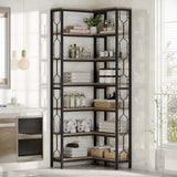 Tribesigns 7-Shelf Corner Bookshelf,Large Modern Corner Bookcase, 7-Tier Tall Corner Shelf Storage Display Rack with Metal Frame