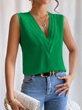 Blusas sueltas sin mangas, camisas oversize, tops elegantes de mujer, monocromáticos, casuales, moda juvenil, verano 