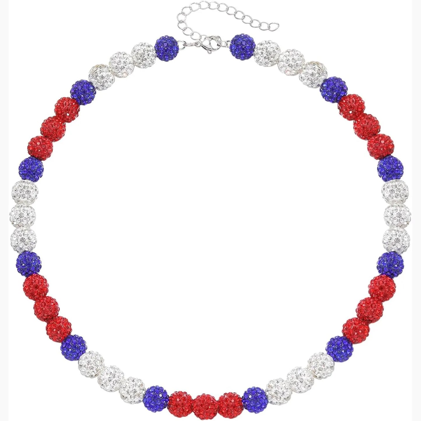 Collar de cadena de cuentas de béisbol para hombre, colección Shiny Ice, collar de béisbol, regalo para niños, amantes de los equipos de béisbol, 45 cm 