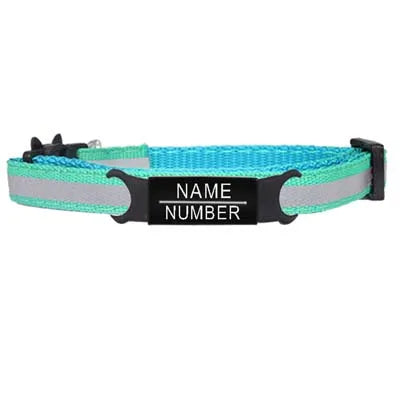 Reflective Cat Safety Buckle Collar Adjustable Custom Personalized ID Free Engraving Nylon Puppy Kittens Necklace
